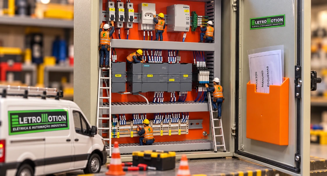 Painel elétrico industrial — seleção de projetos da EletroMotion